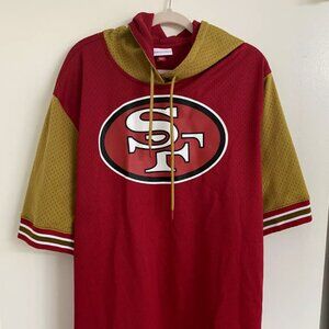 Mitchell & Ness 49ers Short Sleeved Jersey With Hoodie XL